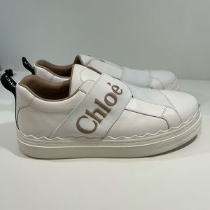 Chloe Lauren Logo white leather sneakers size 37
